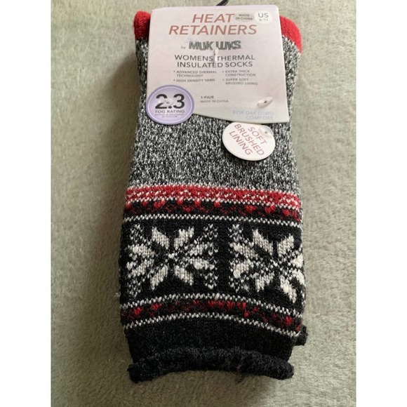 Muk Luks winter socks size 6-11 thermal raw edge insulated thick Nordic - Picture 6 of 6